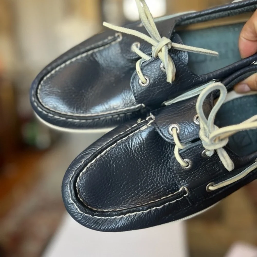 Sperry Men’s 2-Eye charcoal Leather Boat Shoe Size11.5 ,used,leather,dark color